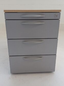 Rollcontainer von Steelcase in Ahorndekor Frontansicht