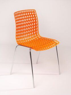 Besucherstuhl moire orange seitenansicht