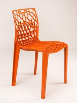 Kunststoffstuhl coral orange seitenansicht