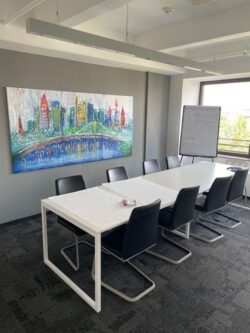 Konferenztsich Fantoni Framework weiss seitenansicht