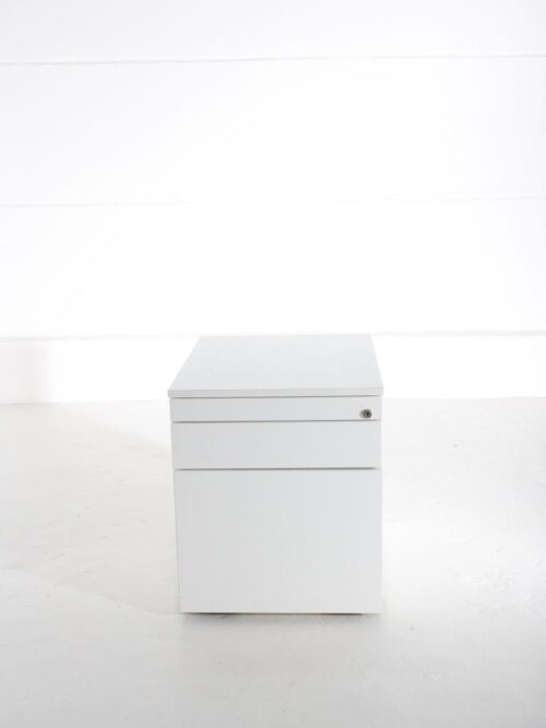 Rollcontainer von Wini Korpus weiss schublade und Hängeregister Frontansicht